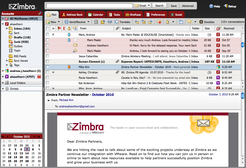 zimbra desktop application