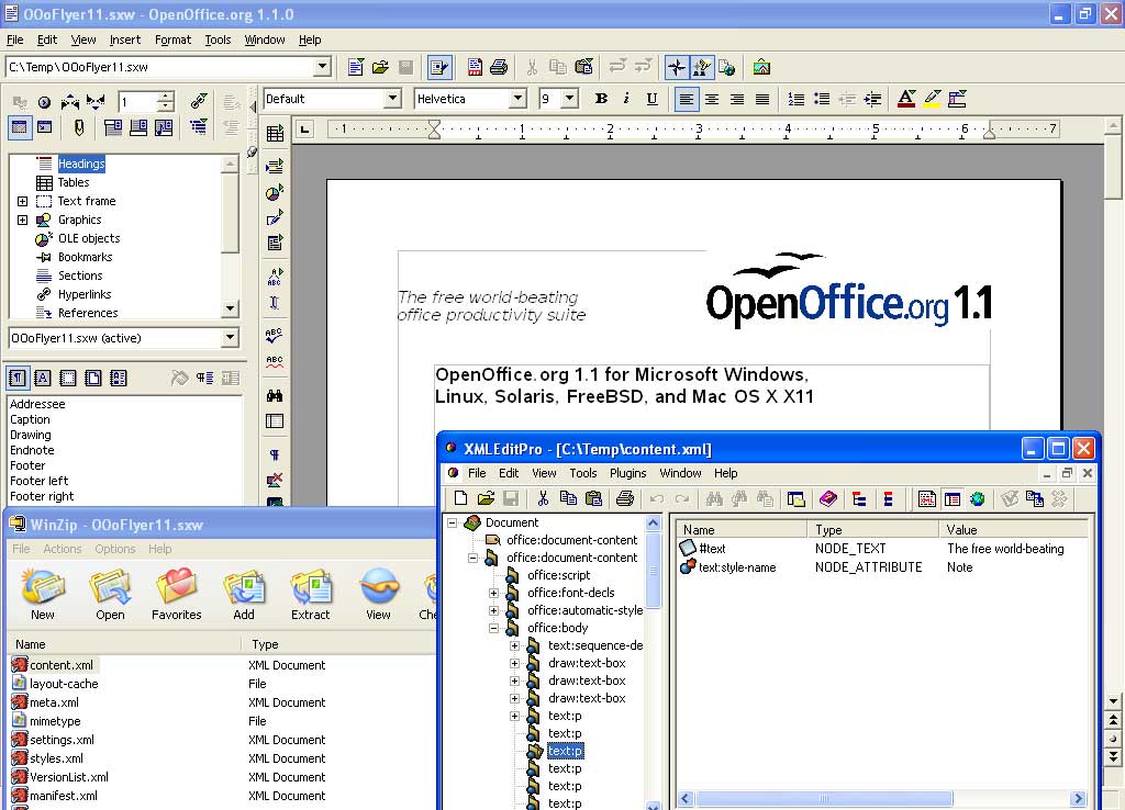 update open office windows